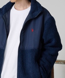 U.S. POLO ASSN./ユーエスポロアッスン ブランドロゴ 切り替えデザイン ボアジャケット 冬服