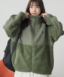 U.S. POLO ASSN./ユーエスポロアッスン ブランドロゴ 切り替えデザイン ボアジャケット 冬服