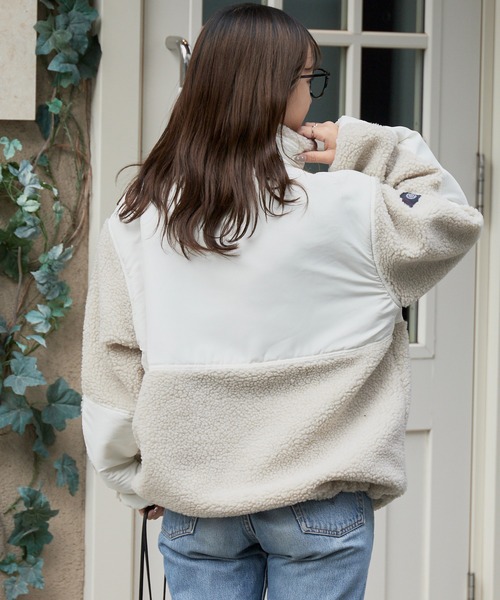 U.S. POLO ASSN.（ユーエスポロアッスン）の「U.S. POLO ASSN./ユーエスポロアッスン ブランドロゴ 切り替えデザイン ボアジャケット（ブルゾン・メンズ・ブラック/カーキ/アイボリー/ネイビー・M/S/L）」の19枚目の写真