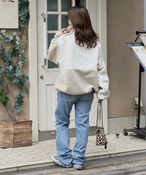 U.S. POLO ASSN.（ユーエスポロアッスン）の「U.S. POLO ASSN./ユーエスポロアッスン ブランドロゴ 切り替えデザイン ボアジャケット（ブルゾン・メンズ・ブラック/カーキ/アイボリー/ネイビー・M/S/L）」の16枚目の写真