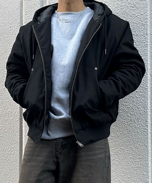 NYLAUS(ナイラス)の「【Nylaus】Quilted Liner Cotton Active Jacket / キルティングライナーコットン キャンバス アクティブジャケット 中綿ジャケット(ダウンジャケット/コート・メンズ・ブラック/キャメル・M/LL/L)」の2枚目の写真