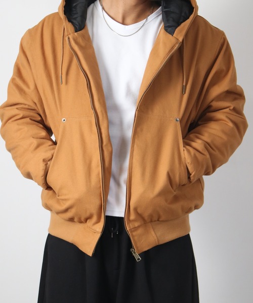 NYLAUS(ナイラス)の「【Nylaus】Quilted Liner Cotton Active Jacket / キルティングライナーコットン キャンバス アクティブジャケット 中綿ジャケット(ダウンジャケット/コート・メンズ・ブラック/キャメル・M/LL/L)」の3枚目の写真