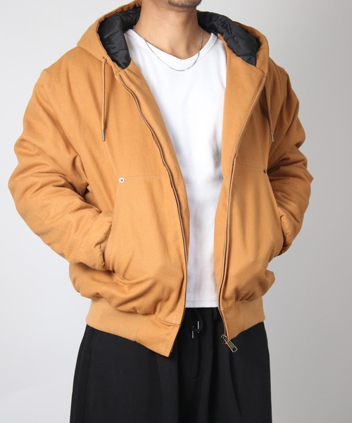 NYLAUS(ナイラス)の「【Nylaus】Quilted Liner Cotton Active Jacket / キルティングライナーコットン キャンバス アクティブジャケット 中綿ジャケット(ダウンジャケット/コート・メンズ・ブラック/キャメル・M/LL/L)」の6枚目の写真