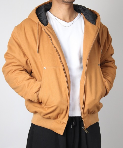 NYLAUS(ナイラス)の「【Nylaus】Quilted Liner Cotton Active Jacket / キルティングライナーコットン キャンバス アクティブジャケット 中綿ジャケット(ダウンジャケット/コート・メンズ・ブラック/キャメル・M/LL/L)」の7枚目の写真
