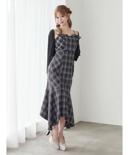 EATME（イートミー）の「マーメイドチェックワンピース（ワンピース・レディース・ワイン/ブラック・MEDIUM/SMALL）」の22枚目の写真