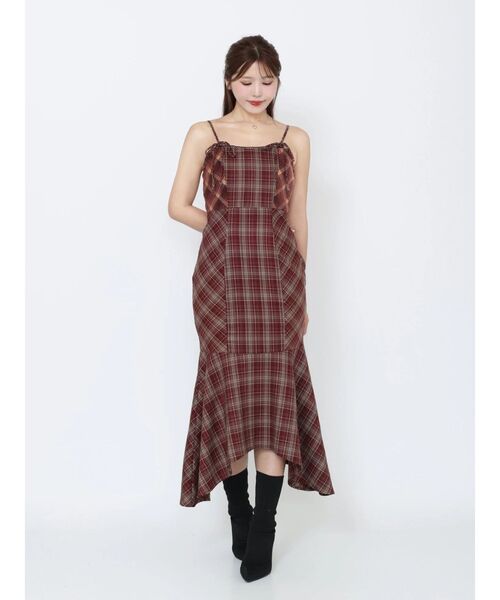 EATME（イートミー）の「マーメイドチェックワンピース（ワンピース・レディース・ワイン/ブラック・MEDIUM/SMALL）」の3枚目の写真