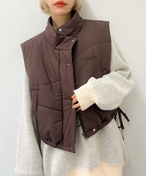 w closet（ダブルクローゼット）の「中綿リボンベスト（ベスト・レディース・ブラウン/オレンジ/アイボリー・FREE）」の16枚目の写真