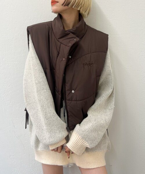 w closet（ダブルクローゼット）の「中綿リボンベスト（ベスト・レディース・ブラウン/オレンジ/アイボリー・FREE）」の17枚目の写真