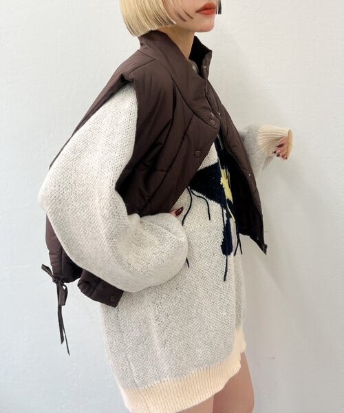 w closet（ダブルクローゼット）の「中綿リボンベスト（ベスト・レディース・ブラウン/オレンジ/アイボリー・FREE）」の20枚目の写真