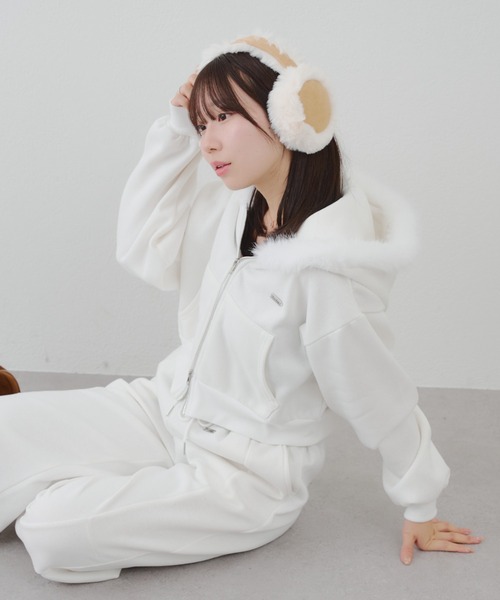 セール】【上下SET】ファーパーカーセットアップ（ワンピース