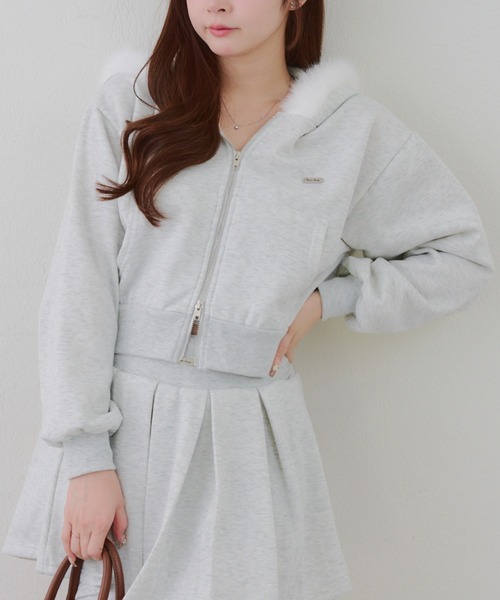 continuer de NICE CLAUP（コンティニューデナイスクラップ）の「【上下SET】ファーパーカーセットアップ（ワンピース・レディース・ブラック/アイボリー/トップグレー/ホワイト系その他/ブラック系その他/グレー系その他2/オートミール・FREE）」の13枚目の写真