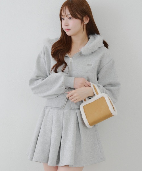 セール】【上下SET】ファーパーカーセットアップ（ワンピース