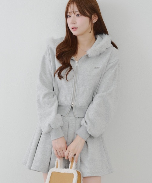 セール】【上下SET】ファーパーカーセットアップ（ワンピース