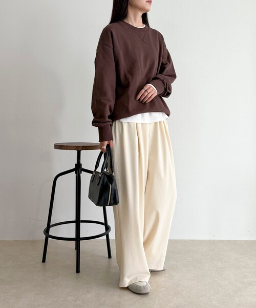 fredy emue（フレディエミュ）の「【WEB限定】FR刺繍裏毛スウェット（スウェット・レディース・ベビーピンク/ライトグレー/ブラウン/ネイビー・38）」の14枚目の写真