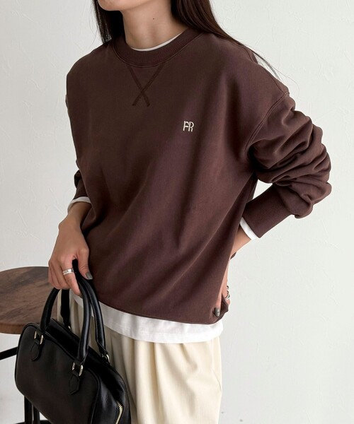 fredy emue（フレディエミュ）の「【WEB限定】FR刺繍裏毛スウェット（スウェット・レディース・ベビーピンク/ライトグレー/ブラウン/ネイビー・38）」の12枚目の写真