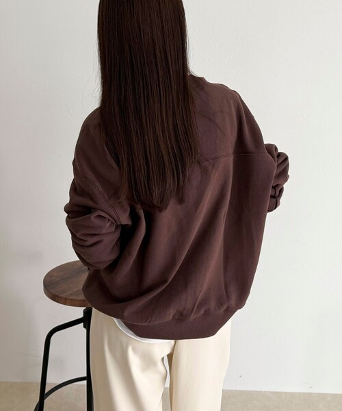 fredy emue（フレディエミュ）の「【WEB限定】FR刺繍裏毛スウェット（スウェット・レディース・ベビーピンク/ライトグレー/ブラウン/ネイビー・38）」の10枚目の写真