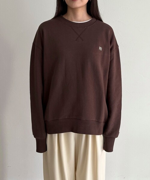 fredy emue（フレディエミュ）の「【WEB限定】FR刺繍裏毛スウェット（スウェット・レディース・ベビーピンク/ライトグレー/ブラウン/ネイビー・38）」の8枚目の写真