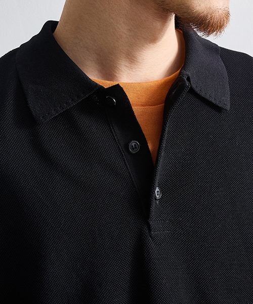 crepuscule（クレプスキュール）の「crepuscule / クレプスキュール：別注 Extra Light Moss Stitch Polo：ONLYARK-2-2514[COR]（Tシャツ/カットソー・メンズ・ブラック・2）」の18枚目の写真
