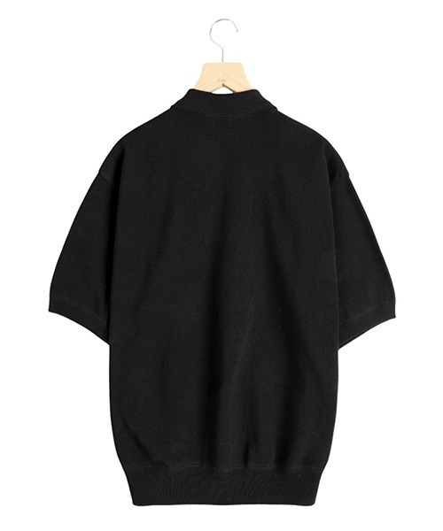 crepuscule（クレプスキュール）の「crepuscule / クレプスキュール：別注 Extra Light Moss Stitch Polo：ONLYARK-2-2514[COR]（Tシャツ/カットソー・メンズ・ブラック・2）」の12枚目の写真