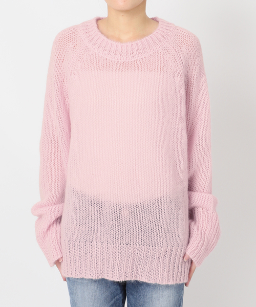 ピンク B モヘアルーズニット Ungrid（アングリッド）の「カラーモヘア混ルーズニット（ニット