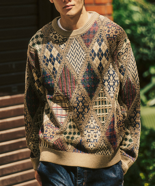 セール】アーガイルニットクルー（ニット/セーター）｜417 EDIFICE