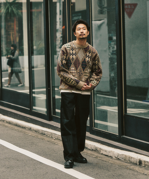 417 EDIFICE（フォーワンセブンエディフィス）の「アーガイルニットクルー（ニット/セーター・メンズ・ベージュ/ブラック・MEDIUM/LARGE）」の3枚目の写真