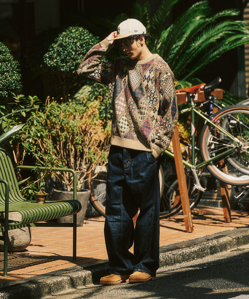 417 EDIFICE（フォーワンセブンエディフィス）の「アーガイルニットクルー（ニット/セーター・メンズ・ベージュ/ブラック・MEDIUM/LARGE）」の9枚目の写真