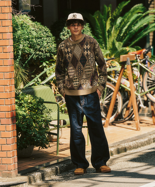 417 EDIFICE（フォーワンセブンエディフィス）の「アーガイルニットクルー（ニット/セーター・メンズ・ベージュ/ブラック・MEDIUM/LARGE）」の16枚目の写真