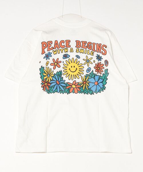 PR01.(ピーアールワン)の「BIG WAVE ピース&スマイル プリントTシャツ(Tシャツ/カットソー・メンズ・オフホワイト・LARGE/MEDIUM)」の2枚目の写真
