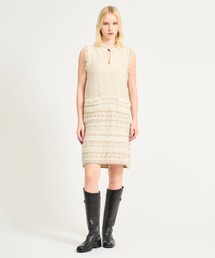 boussole（ブソル）の「BOUSSOLE / クラシックファンシーツイード ニットワンピース（ワンピース）」