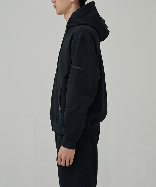 N.Hoolywood エヌハリウッド トップス 40 ブラック メンズ N.HOOLYWOOD/エヌハリウッド】別注 WAFFLE ZIP UP HOODIE（スウェット