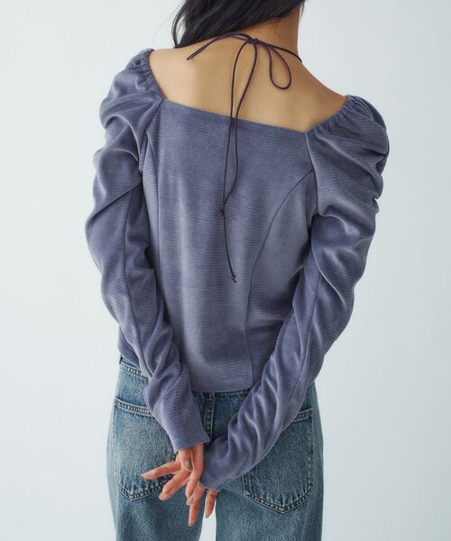 CODE A（コードエー）の「velour square puff top（Tシャツ/カットソー・レディース・チャコール/ベージュ系2/ブルー系7・00）」の15枚目の写真