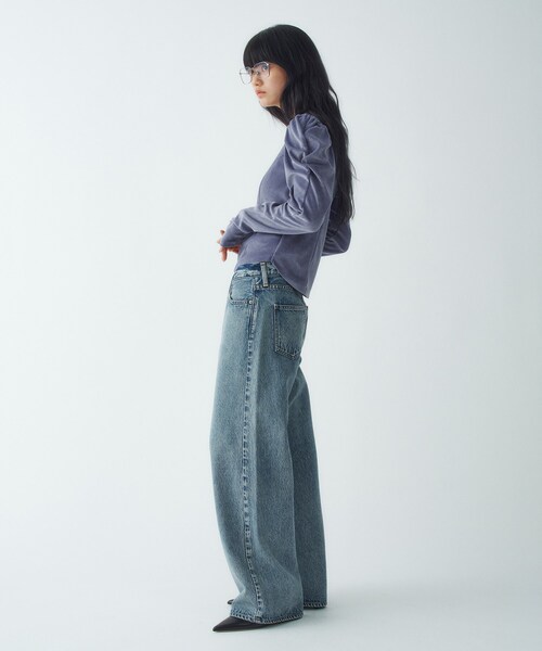 CODE A（コードエー）の「velour square puff top（Tシャツ/カットソー・レディース・チャコール/ベージュ系2/ブルー系7・00）」の14枚目の写真