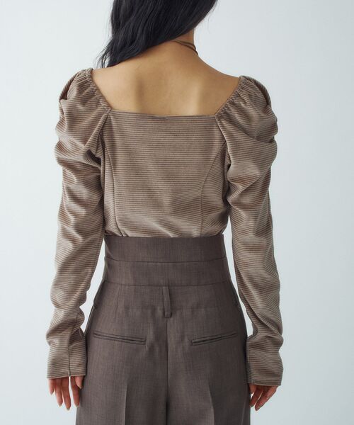 CODE A（コードエー）の「velour square puff top（Tシャツ/カットソー・レディース・チャコール/ベージュ系2/ブルー系7・00）」の7枚目の写真