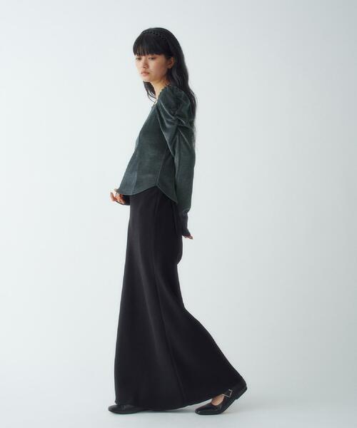 CODE A（コードエー）の「velour square puff top（Tシャツ/カットソー・レディース・チャコール/ベージュ系2/ブルー系7・00）」の8枚目の写真