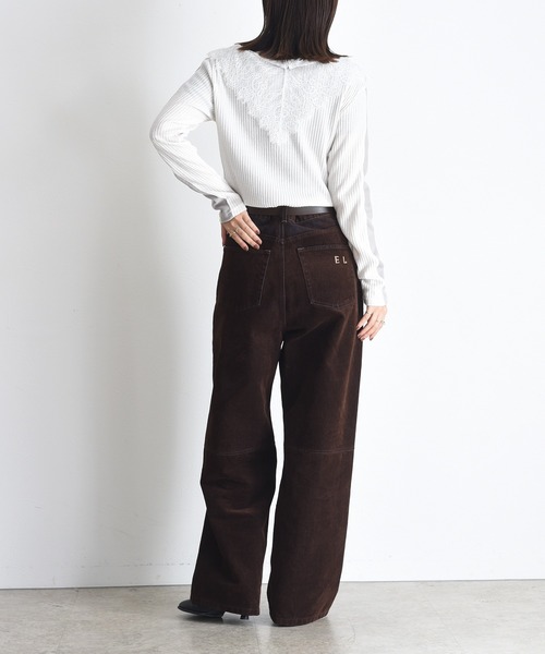 Eimee Law（エイミーロウ）の「レースカラーリブカットソー（Tシャツ/カットソー・レディース・アイボリー/チャコールグレー/グレー・FREE）」の6枚目の写真