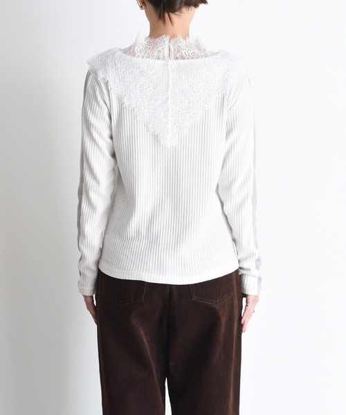 Eimee Law（エイミーロウ）の「レースカラーリブカットソー（Tシャツ/カットソー・レディース・アイボリー/チャコールグレー/グレー・FREE）」の15枚目の写真