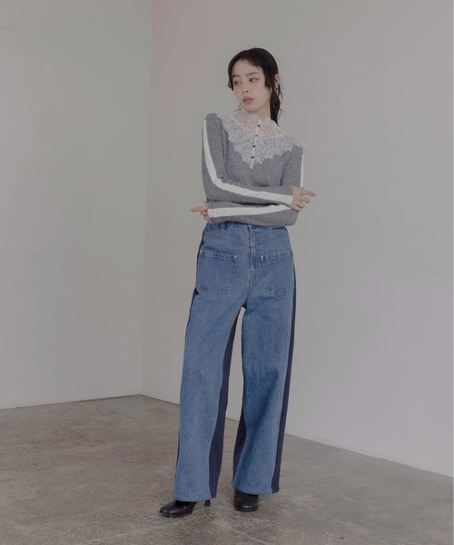 Eimee Law（エイミーロウ）の「レースカラーリブカットソー（Tシャツ/カットソー・レディース・アイボリー/チャコールグレー/グレー・FREE）」の22枚目の写真