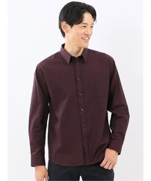 TAKA-Q | 【ストレッチ 綿混】タカキュー ジャガード レギュラーカラー長袖シャツ(シャツ/ブラウス)