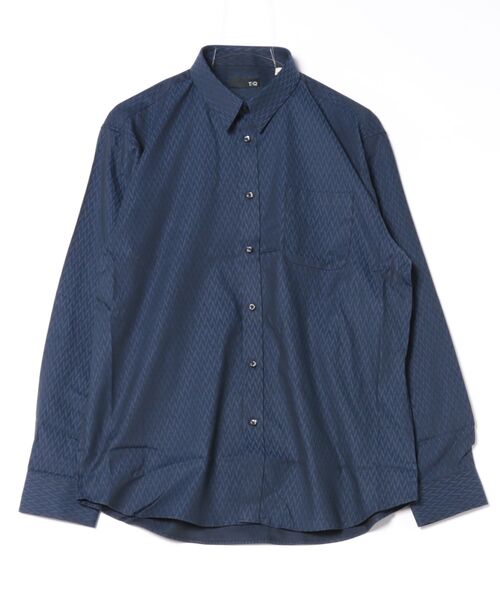 TAKA-Q（タカキュー）の「【ストレッチ 綿混】タカキュー ジャガード レギュラーカラー長袖シャツ（シャツ/ブラウス・メンズ・ボルドー/ネイビー・MEDIUM/LARGE/X-LARGE）」の4枚目の写真