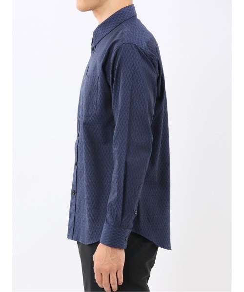 TAKA-Q（タカキュー）の「【ストレッチ 綿混】タカキュー ジャガード レギュラーカラー長袖シャツ（シャツ/ブラウス・メンズ・ボルドー/ネイビー・MEDIUM/LARGE/X-LARGE）」の6枚目の写真