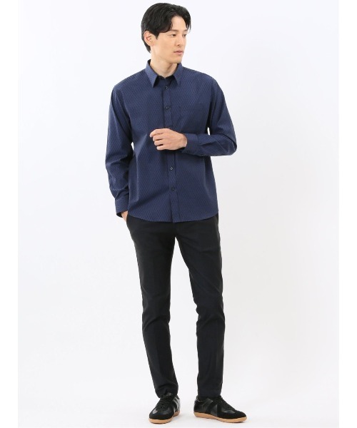 TAKA-Q（タカキュー）の「【ストレッチ 綿混】タカキュー ジャガード レギュラーカラー長袖シャツ（シャツ/ブラウス・メンズ・ボルドー/ネイビー・MEDIUM/LARGE/X-LARGE）」の13枚目の写真