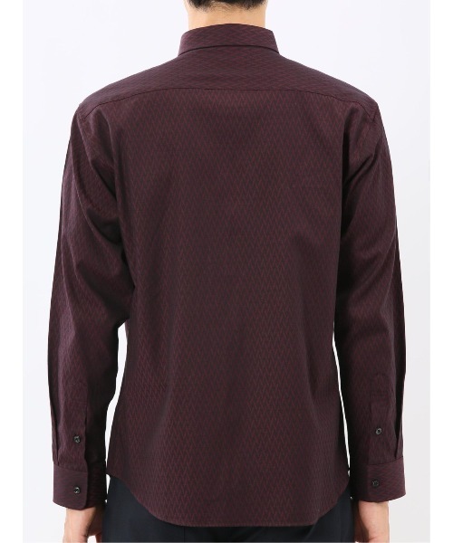 TAKA-Q（タカキュー）の「【ストレッチ 綿混】タカキュー ジャガード レギュラーカラー長袖シャツ（シャツ/ブラウス・メンズ・ボルドー/ネイビー・MEDIUM/LARGE/X-LARGE）」の17枚目の写真
