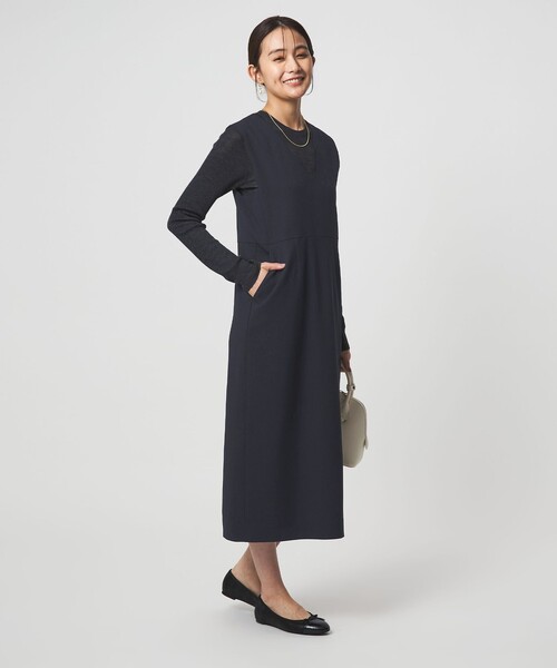 green label relaxing（グリーンレーベルリラクシング）の「［size SHORTあり］fleurie(フルリー) ジャンパースカート（ジャンパースカート・レディース・ネイビー/ベージュ・SHORT/FREE）」の18枚目の写真