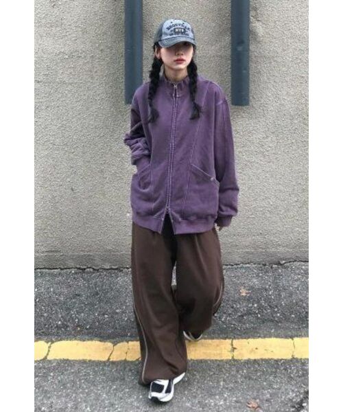 GAKKAI UNIONS(ガッカイユニオンズ)の「ラインスナップスウェットパンツブラウン(スウェットパンツ・レディース・その他・SMALL/MEDIUM/LARGE)」の4枚目の写真