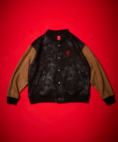 Liverpool FC / リバプール FC】Fake Leather Emboss Print Blouson