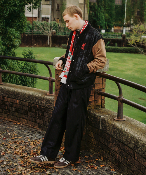 Liverpool FC / リバプール FC】Fake Leather Emboss Print Blouson