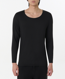MUSINSA STANDARD（ムシンサスタンダード）の「[ヒットスタンダード] メンズ ワイドネックTシャツ_インナーウェア [ブラック]（インナーウェア/肌着）」