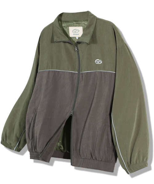 GUBIN(グビン)の「配色パイピングラインジャージ - カーキ(ナイロンジャケット・レディース・その他・SMALL/MEDIUM/LARGE)」の1枚目の写真