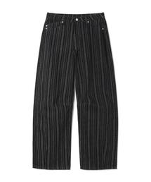 MILLO WOMEN（ミロウーマン）の「ストライプバルーンジーン[ウォッシュドブラック]（デニムパンツ）」